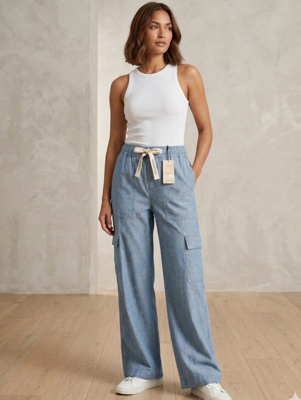 Scotch & Soda Noa High Rise Wide Leg Cargo Pant XS 32